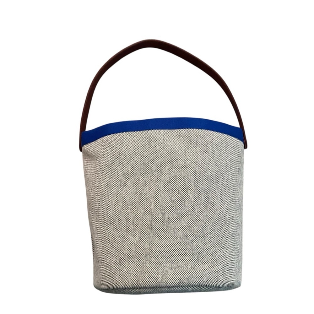 Authentic Hermès Canvas and Leather Bucket Bag - Picture 3 of 9